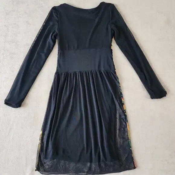 Desigual by Christian Lacoix XS pleated mesh waist Artsy Boho Festival floral - Picture 9 of 16